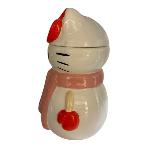 Hello Kitty Christmas Snowman Ceramic Cookie Jar Canister - Picture 4 of 5
